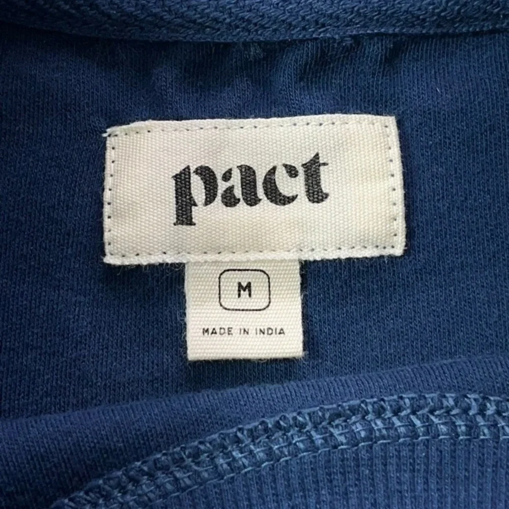 Pact Organic Cotton Mock Neck Shell Top Women Medium Blue Sleeveless Tank - Picture 2 of 9